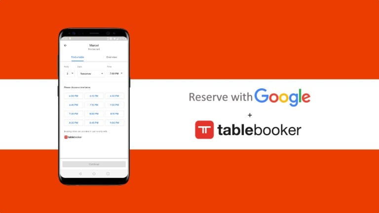 Discover in tablebooker : Book with Google !