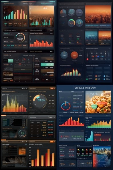 Tableau de bord vertical moderne pour restaurateurs